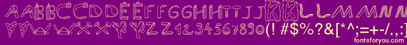 SpAnlaut9Db Font – Yellow Fonts on Purple Background