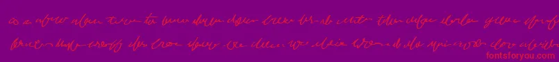 フォントMumblegrumbleiibb – 紫の背景に赤い文字