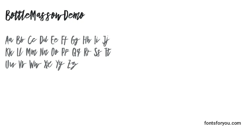 BottleMassowDemo Font – alphabet, numbers, special characters