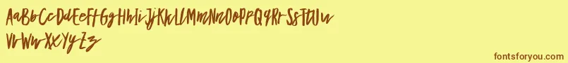 BottleMassowDemo Font – Brown Fonts on Yellow Background