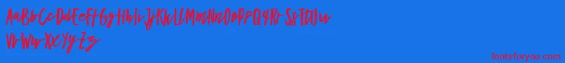 BottleMassowDemo Font – Red Fonts on Blue Background