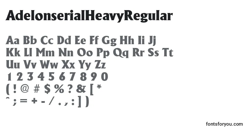 Fuente AdelonserialHeavyRegular - alfabeto, números, caracteres especiales