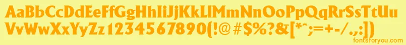 AdelonserialHeavyRegular Font – Orange Fonts on Yellow Background