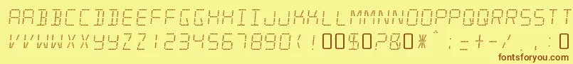 MinisystemRegular Font – Brown Fonts on Yellow Background