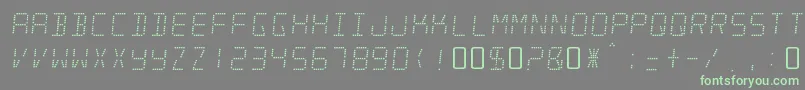 MinisystemRegular-fontti – vihreät fontit harmaalla taustalla