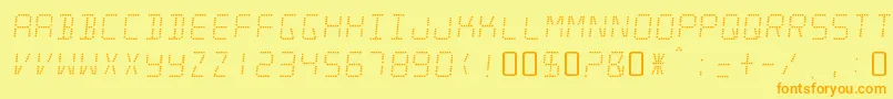 MinisystemRegular Font – Orange Fonts on Yellow Background