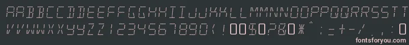 Fonte MinisystemRegular – fontes rosa em um fundo preto