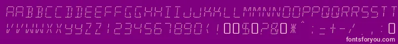 MinisystemRegular Font – Pink Fonts on Purple Background