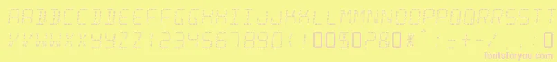 MinisystemRegular-Schriftart – Rosa Schriften auf gelbem Hintergrund