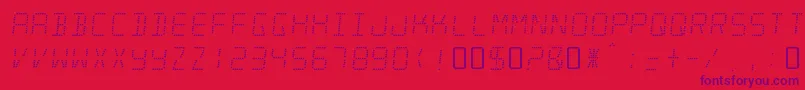 MinisystemRegular Font – Purple Fonts on Red Background