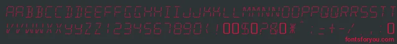 フォントMinisystemRegular – 黒い背景に赤い文字