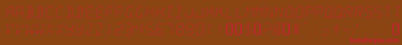 MinisystemRegular Font – Red Fonts on Brown Background