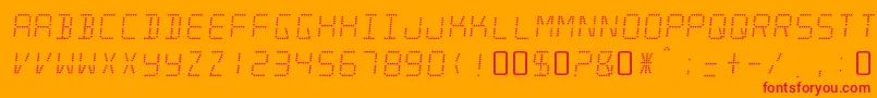 MinisystemRegular Font – Red Fonts on Orange Background
