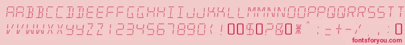 MinisystemRegular-fontti – punaiset fontit vaaleanpunaisella taustalla
