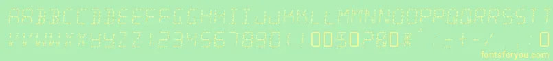 MinisystemRegular Font – Yellow Fonts on Green Background