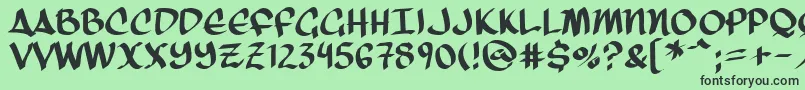 Fonte ThreeArrows – fontes pretas em um fundo verde