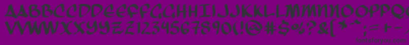 フォントThreeArrows – 紫の背景に黒い文字
