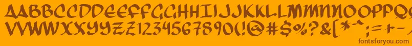 ThreeArrows Font – Brown Fonts on Orange Background