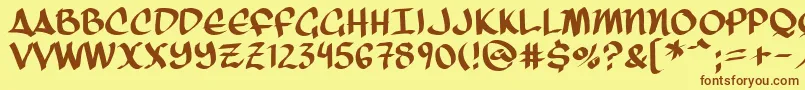 ThreeArrows Font – Brown Fonts on Yellow Background