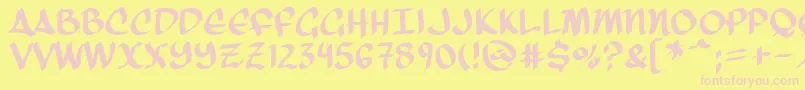 ThreeArrows Font – Pink Fonts on Yellow Background