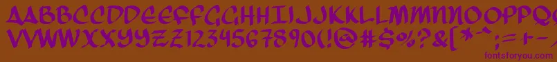 ThreeArrows Font – Purple Fonts on Brown Background