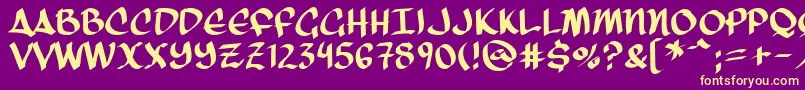 ThreeArrows Font – Yellow Fonts on Purple Background