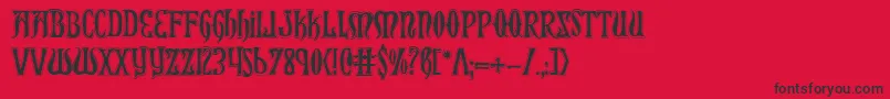 XiphosCollege Font – Black Fonts on Red Background