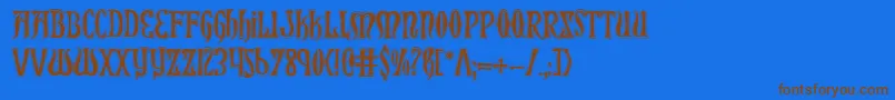 XiphosCollege Font – Brown Fonts on Blue Background