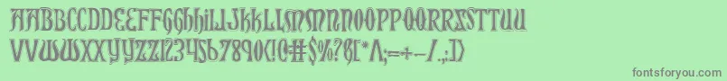 フォントXiphosCollege – 緑の背景に灰色の文字