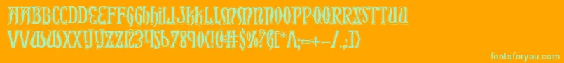 XiphosCollege Font – Green Fonts on Orange Background