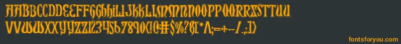 XiphosCollege Font – Orange Fonts on Black Background