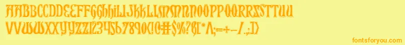 XiphosCollege Font – Orange Fonts on Yellow Background