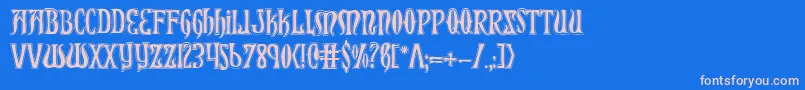 XiphosCollege Font – Pink Fonts on Blue Background