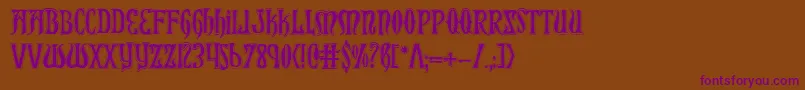 XiphosCollege Font – Purple Fonts on Brown Background