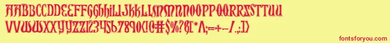 XiphosCollege Font – Red Fonts on Yellow Background
