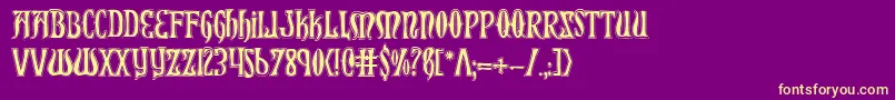 XiphosCollege Font – Yellow Fonts on Purple Background