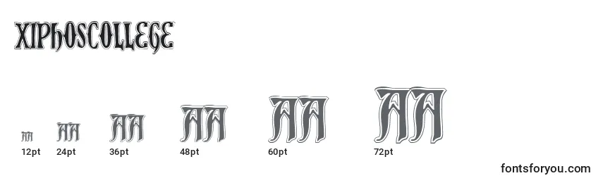 Größen der Schriftart XiphosCollege