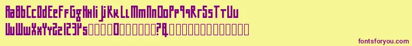 Шрифт Bigntall2 – фиолетовые шрифты на жёлтом фоне