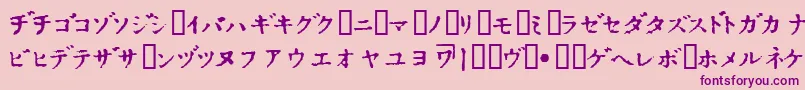 InKatak-Schriftart – Violette Schriften auf rosa Hintergrund