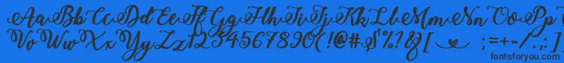 BoldStylishCalligraphy Font – Black Fonts on Blue Background