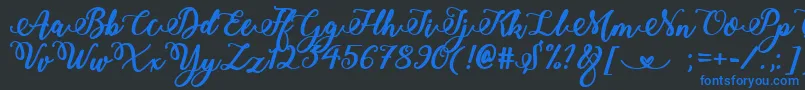 BoldStylishCalligraphy Font – Blue Fonts on Black Background