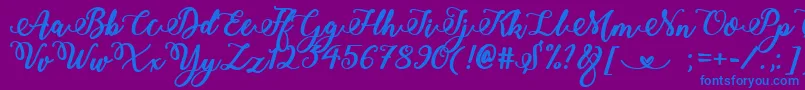 Police BoldStylishCalligraphy – polices bleues sur fond violet