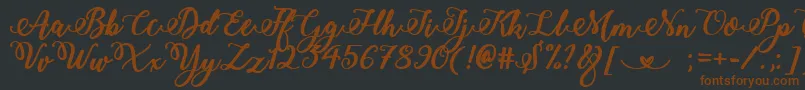 BoldStylishCalligraphy Font – Brown Fonts on Black Background