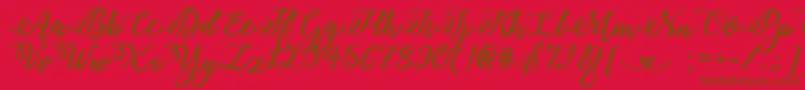 BoldStylishCalligraphy-Schriftart – Braune Schriften auf rotem Hintergrund