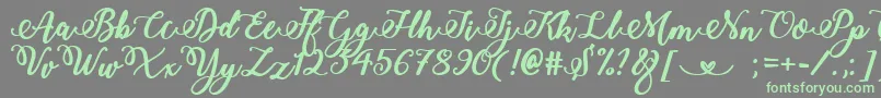 BoldStylishCalligraphy Font – Green Fonts on Gray Background