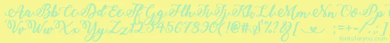 BoldStylishCalligraphy-Schriftart – Grüne Schriften auf gelbem Hintergrund
