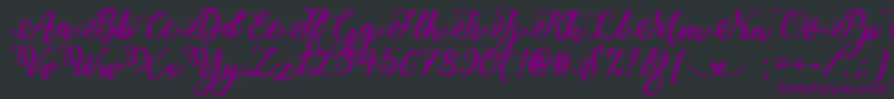Czcionka BoldStylishCalligraphy – fioletowe czcionki na czarnym tle