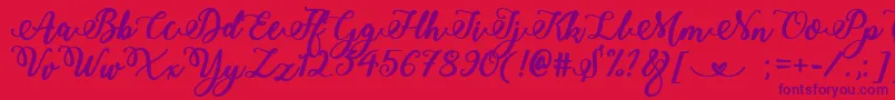 BoldStylishCalligraphy-Schriftart – Violette Schriften auf rotem Hintergrund