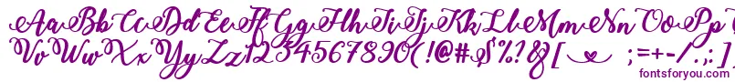 BoldStylishCalligraphy-fontti – violetit fontit valkoisella taustalla