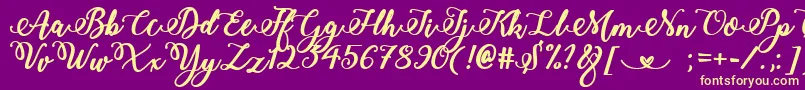 BoldStylishCalligraphy Font – Yellow Fonts on Purple Background